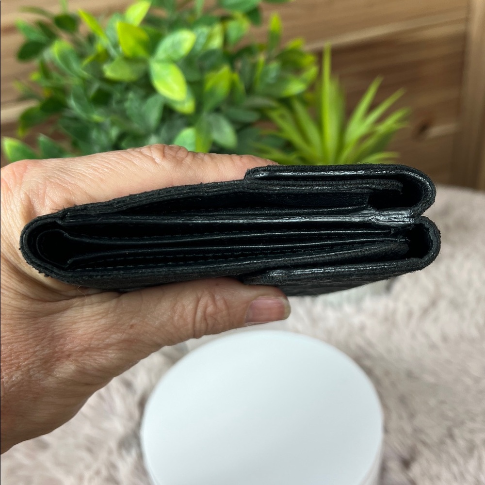 CELINE Rare Vintage Macadam Woven Canvas & Leather Compact Wallet – Black - 1981 - Picture 8 of 8